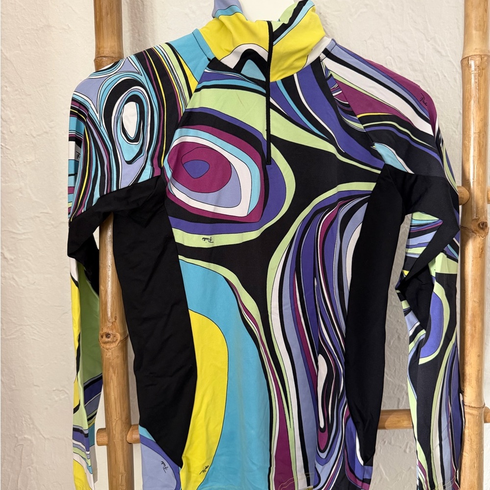 Emilio Pucci Vibrant Swirl Long Sleeve Top